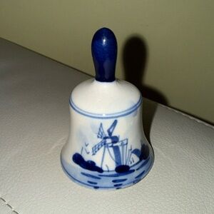 Classic Blue and White Ceramic mini  Bell
